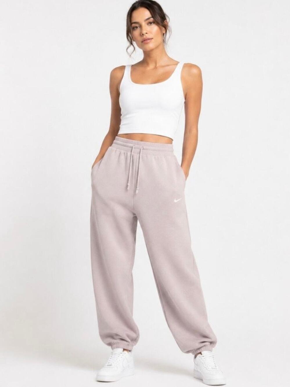 Nike Phoenix Fleece High Waisted Oversized Sweatpants Platinum Violet XS